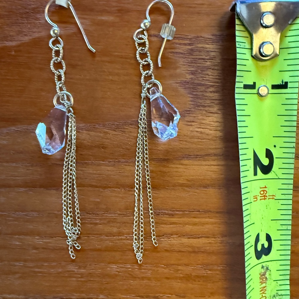 Elegant Gold and Crystal Drop Earrings